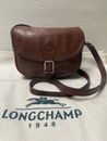 Sac besace bandouliere cuir marron LONGCHAMP vintage 90 genuine leather bag