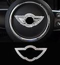 QuTbag Bling Bling Auto-Lenkrad-Emblem Dekoration Ring, Automobil-Interieur Dekoratives Zubehör, Lenkrad-Logo Diamant-Aufkleber, für Mini Cooper Countryman One F54 F55 F56 F60,B