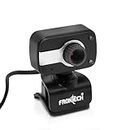 FRONTECH 2252 Digital Zoom Webcam with Full Stereo Dual Built-in Mics, 480 Pixel CMOS Camera, USB 2.0, Automatic White Balance, Flexible Mount - Black & Silver