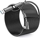 XZXWZX Link Cable 16FT Compatible for Oculus Meta Quest 3/2/Pico 4, 2 in 1 Interface, VR Headset Accessories, High Speed Data Transfer, USB C to USB C Charging Cord for Quest and USB C Port Gaming PC