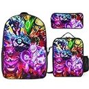 Anime Backpack Set, Casual Daypack with Lunch Box Pencil Bag, Laptop Backpack for Travel Camping Hiking Game Fans Gift (style-3)