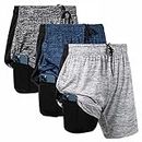 Ultra Performance 3 Pack Mens 2 in 1 Athletic Running Shorts 7 inch Inseam Workout Gym Compression Shorts for Men
