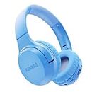 KONNAO Kids Headphones Wireless 60H, Foldable On Ear Headset with MIC, Volume Limiter 85dB/94dB Wireless Headphones, Over-Ear Headphones for Kids School Online Classes Travel, Blue