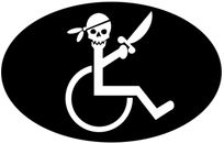 Handicap Pirate Disability Funny Trendy Indie Sticker