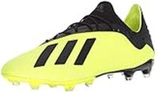 adidas Men's X 18.2 Firm Ground Soccer Shoe, Solar Yellow/Black/White, 6.5 US