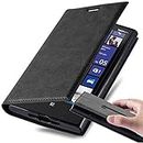 Cadorabo Book Case Compatible with Nokia Lumia 920 in Night Black - with Magnetic Closure, Stand Function and Card Slot - Wallet Etui Cover Pouch PU Leather Flip