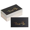 Gold Mini Thank You Cards Small Business - 100 PK - Flat Card No Fold, 2 x 3.5 Inches Thank You for Your Order Cards Thank You for Your Support Cards for Wedding Professional Black