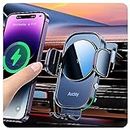 Auckly Qi 15W Car Phone Holder Wireless Charger,【270° Automatic Clamping】,Wireless Car Charger Air Vent Mount Compatible for S8~S23,for iPhone 12 13 14 15 Pro Max Plus Mini 11 Pro XS/XR