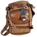 Witzman Canvas Leather Recreational Backpack Brown Hiking Rucksack