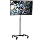 VIVO Mobile TV Display Floor Stand Height Adjustable Mount w/Wheels for Flat Panel LED LCD Plasma Screen 13" to 42" (STAND-TV07W)