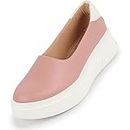 FAUSTO FST FJDWC-7011 PINK-38 Women's Pink Outdoor Fashion Comfort Height Enhance Platform Heel Ballerina Slip On Shoes (5 UK)