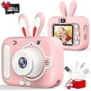Dhaose Kids Camera Digital Camera for 3-12 Year Old Girls, 20MP Dual Lens Camera 2 Inch IPS Screen/1080P HD Video, 32GB Card Childrens Camera Birthday Christmas Toy for 3 4 5 6 7 8 Girls (Pink Rabbit)