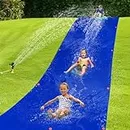 Apipi 30 x 8Ft Lawn Water Slide - Heavy Duty Slip and Trap Waterslide for Adults & Kids, Easy to Set Up with 24 Ground Nails, Funny Games Outdoor Backyard Lawn, Blue (APIPI-Water-Slide-30Ft)