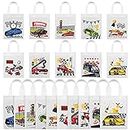 30 Pieces Race Car Party Gifts Bags Racing Candy Treats Bags with Handle Race Car Birthday Party Supplies Race Car Party Favors Cars Theme Birthday Party Decorations for Party, 10 Styles (White)