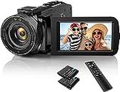 IXNAIQY Videocamera Digitale 1080P Camcorder FHD 30FPS 36MP Vlogging Camera per Youtube IR Visione Notturna, 16X Zoom Digitale, 3.0" IPS Schermo Video Camera con Telecomando 2 Batterie
