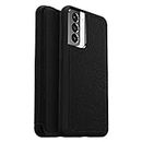 OtterBox Strada Case for Samsung Galaxy S21 5G, Shockproof, Drop proof, Premium Leather Protective Folio with Two Card Holders, 3x Tested to Military Standard, Black, No Retail Packaging