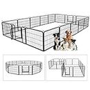 Dog Playpen, Pet Gate Puppy Playpen Large Dog Kennel Dog Fence 40 Inch Fence Exercise Pen Gate Foldable 16 Panels with Door Options Ideal for Pet Animals Outdoor Indoor (40 Inch)