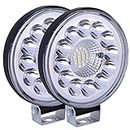 Allextreme EX-33FGL2 33 LED Car Bike Headlight Lamp IP67 High-Intensity Beam 40W Uniform Light Vehicle Accessory Compatible with Cars Bikes Trucks SUV (White, Pack of 2)