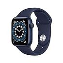 Apple Watch Series 6 GPS, cassa in alluminio blu da 40 mm con cinturino sportivo blu scuro (Ricondizionato)