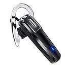 Bluetooth Headset, Gixxted V5.0 Wireless Handsfree Earpiece with Microphone 14 Hrs Driving Headset 360 Hours Standby Time for iPhone Android Samsung Laptop Trucker Driver