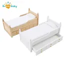 1:12 Dollhouse Miniature Wooden Drawer Bed Doll House Handcrafted Mini Bed Dollhouse Furniture Model