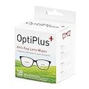 OptiPlus Anti Fog Pre-Moistened Cleaning Wipes for Glasses, Screens, Lenses - Quick-Dry, Scratch-Free, 100 Count