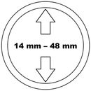 w-deal® Münzkapseln, mit Griffrand,  14 mm - 48 mm  (1, 5, 10, 50, 100 Stück)