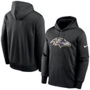 Men's Nike Black Baltimore Ravens Fan Gear Primary Logo Therma Performance Pullover Hoodie