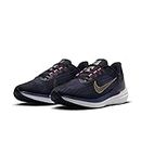 Nike Mens AIR Winflo 9 Black/Gold Suede-Blackened Blue Running Shoe - 8 UK (DD6203-007)