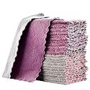 OstWony 15PCS Reusable Cleaning Cloths, Kitchen Towels Dish Towels, 6 x 10 inch, Super Absorbent Multipurpose Dish Cloths, for Furniture Rags, Kitchen Cloths, Tableware Quick-Drying Towels