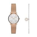 Armani Exchange Stainless Steel Lola Analog Silver Dial Women Watch-Ax7121, Gold Band