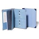The Folio Expanding File Folder Document Organizer by Savor Cloth Book of 10 Envelopes & Labels for Important Papers Letters Photos Taxes Receipts Estate Planning Keepsakes Blue