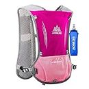 AONIJIE 5L Outdoor Sport Multifunctional Camping Backpack Cycling Running Climbing Hiking Vest Pack with 1 * 500ML Water Bottle (Rose Red)