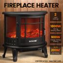 MAXKON Electric Fireplace Freestanding Stove Heater LED Flame Effect 1800W