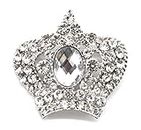 Belagio Enterprises 2-inch Rhinestone Crown Brooch 1 Piece, Silver/Crystal