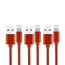 ASD Accessories Cable de carga para iPhone, paquete de 3 unidades, certificado MFi, cable Lightning a USB compatible con iPhone 14 Pro Max 13 Pro 12 Pro 11 Pro Max Xs Xr X 8 7 6 Plus 5S SE (rojo, 3