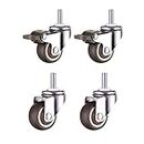 Furniture Casters, Universal Wheels, DIY Spare Casters, Quiet, Strong And Wear-Resistant, Used For Furniture Tables, Appliances, Bookshelves, Shelves (2 Castors With Brake + 2 Casters Without Brake)(2in-M10)