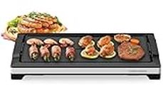 Electric Smokeless Indoor Griddle, Flat Top Grill, 1800W Fast Heat Up BBQ Grill, Large Nonstick Cooking Plate, 5 Levels Adjustable Temperature, Detachable & Dishwasher Safe, Cool-touch Handles, Black