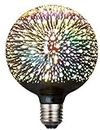 KLED LED Vintage Edison Bulb, G125 3W, Fireworks Filament Bulb 3D Colorful Lamp Bulb , 300 Lumen, 2700K (Warm White), Decorative Light Bulb, Medium Base E27, 85-265v (G125)