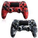 KDYGPDCT 2 Pack Wireless Controller for PS4,Dual-shock 4 Controller with 6-Axis Motion Sensor, Sensitive Touch Pad, Built-in Speaker & Headphone Jack, Compatible with PlayStation 4/Pro/Slim/PC