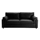 Royal Furniture Leatherate 3-Seater Sofa for Living Room & Office (Black)
