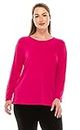 Jostar Women's Stretchy Big Top Long Sleeve - pink - X-Large