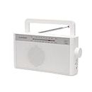 Lloytron® Rhythm Rechargeable Portable AM/FM Radio - Built-in Lithium Battery - Mains or Battery Powered - N2408WH - White