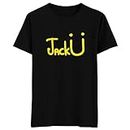 Filmy Vastra Men's & Women's- EDM | Electronic Dance Music- JackU- The Skrillex & Diplo Venture- Short Sleeve Premium Roundneck T-Shirt Cotton | Black Medium - 40