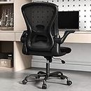 Sytas Office Chair, Ergonomic Home Desk Chair, Computer Mesh Desk Chair Lumbar Support, Flip-up Arms and Height Adjustable(Black)