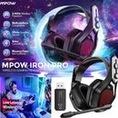 Mpow Iron Pro 2.4G Wireless 3.5mm Gaming Headset Headphones For Xbox One PS4 PS5