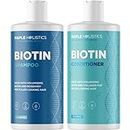 Volumizing Biotin Shampoo and Conditioner Set - Sulfate Free Shampoo and Conditioner for Dry Damaged Hair Care - Thinning Hair Shampoo and Conditioner with Nourishing Biotin Coconut Oil and Keratin