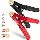 JatilEr 2Pcs Crocodile Clips 6.3 Inch, Crocodile Clips Electrical 1000A, Jump Lead Clips Heavy Duty Pure Copper Jump Lead Grips with Insulating Sheath for Battery Cables 16mm²、20mm²、25mm²、35mm²