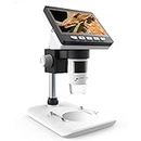 Smiledrive Digital HD Microscope with 4.3" Screen 50-1000x Magnification USB Connects with PC, Built-in MicroSD Card Slot (8gb) Smiledrive