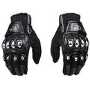 Steel Outdoor Reinforced Brass Knuckle Motorcycle Motorbike Powersports Racing Textile Safety Gloves (Black, Large)